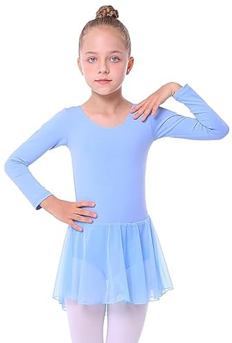 Generisch Conejo y erizo escuela primaria niña vestido de ballet manga larga maillot tutú traje para niños pequeños rendimiento práctica suave elástico cómodo rojo para niñas
