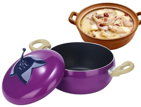 Petite Casserole,Marmite en Forme de Légumes et Fruits - Casserole à Pocher avec Couvercle - Pour La Cuisson À Induction Le Mijotage La Friture Les Spaghetti Et La Soupe