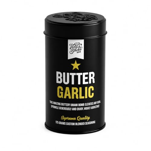 Butter Garlic BBQ Krydda 175 g Handgjord Premium Torrkrydda Kryddblandning för Grillning Stekning Rökning Kött Steak Kyckling Grönsaker Pasta Smör Vitlök Umami Grillkrydda Krydda Kyckling