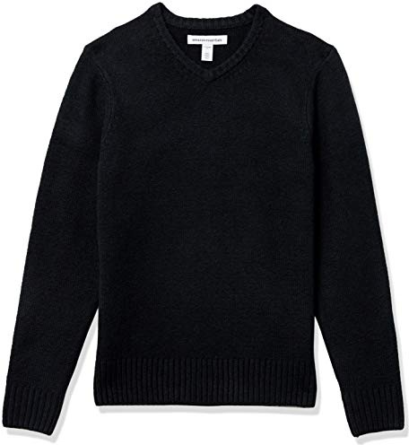 Amazon Essentials Maglione Morbido con Scollo a v a Maniche Lunghe Uomo, Nero, L