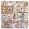 200 Stück Scrapbooking Sticker Set, 120 Blumen Pflanzen Bastelpapier 80 Washi Aufkleber Scrapbook Zubehör Deko Aesthetic Vintage für Weihnachten Journaling Fotoalbum Sammelalbum Kalender Notizbuch