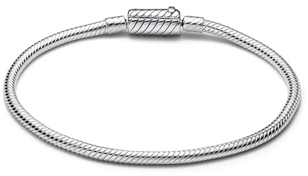 Pandora Moments Snake chain sterling silver bracelet with magnetic clasp, 23