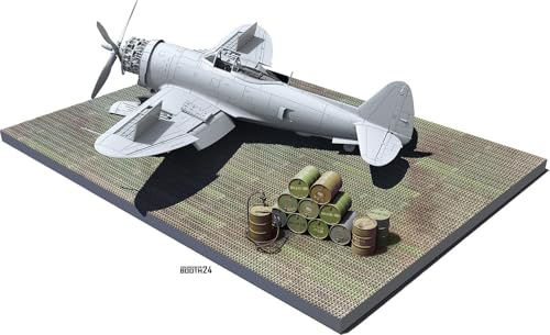 Mini Art 49019 1:48 Marston Mat landningsplats m. oljefat – originaltrogen kopia, modelltillverkning, plastbyggsats, hantverk, hobby, limning, modellbyggsats, montering, olackerad