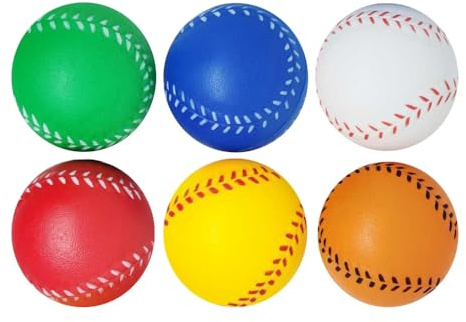 BDKMMS Foam Baseballs, 6PCS Colorful Practice Soft Softballs, Training Hitting Ball for Indoor Outdoor Batting Practice