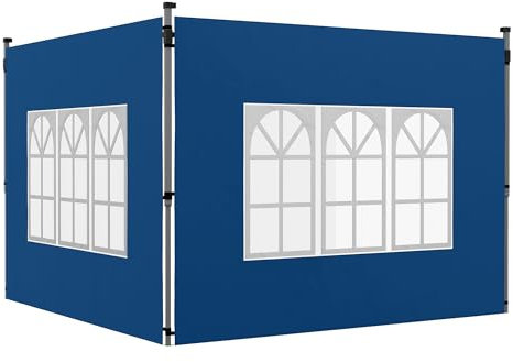 Outsunny Lot de 2 panneaux latéraux de rechange pour tonnelle escamotable de 3 x 3 m ou 3 x 4 m, bleu