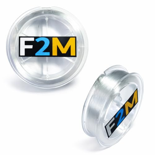 F2M - Pack de 2 bobines de 100m (2x100m) de Nylon monofilament diamètre Ø0.50mm 50/100 - Fabrication de montages à empiles pour la pêche en surfcasting pour Le Bar, dorade, mulet