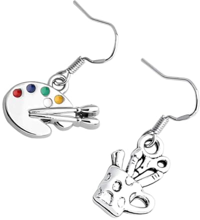 iplusmile Boucles D'oreilles Pendantes Pinceau Peinture Artistique En Alliage Léger, Présent Pour Professeur Et Élève En Art, Usage Quotidien Et Occasions Spéciales, Lot De 2 Pièces