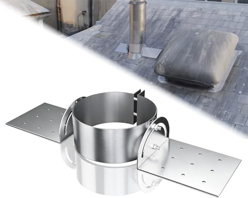8 Stainless Steel Chimney roof Support Bracket, Chimney Support, Adjustable Roof Support, with Fixing Holes, Fit for Double Wall Insulated Chimney Pipe