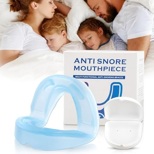 Xforevery Férula Antirronquidos para Adultos, Dispositivo Antirronquidos de EVA sin BPA con Abertura Frontal de 180 Grados, Talla Universal y Orificios de Ventilación para Hombre y Mujer