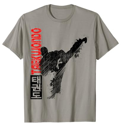 Taekwondo Martial Art Shirt - Distressed Style Kick Tee T-Shirt