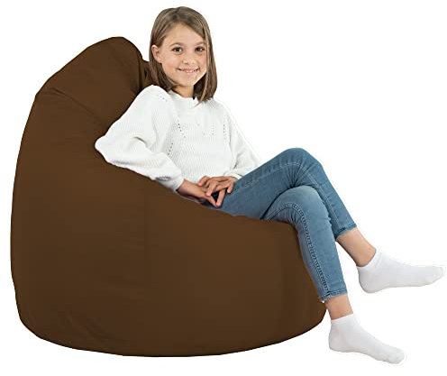Italpouf , Sitzsack XL Größe, Sitzkissen, Riesensitzsack, Indoor, Kunstleder, Sitzsack Sessel für Kinder und Erwachsene, EPS Perlen Füllung, Zertifiziert, Braun