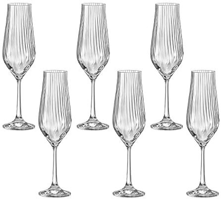 Bohemia Tulipa Optic Sektgläser Kristallglas Sektglas 170 ml 6er Set