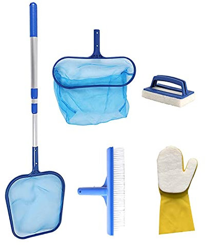Pool-Reinigungs-Set, Schwimmbadreiniger, Schwimmbadreiniger, Werkzeug zur Reinigung des Pools, Poolnetzes, Reinigungszubehör für Teichnetze, Fischnetz