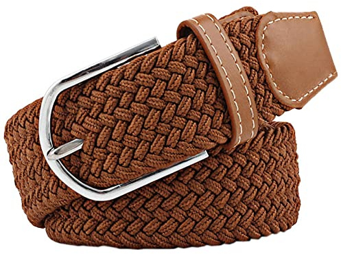 JK Home 115cm Ceinture Elastique Tressée pour Femme Homme Marron