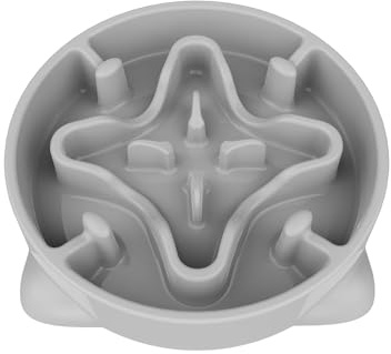 Slow Feeder Dog Bowl Medium, 22cm Dog Food Bowl Dog Anti-Choking Bloat Stop Puzzle Healthy Eating Bowl(Medium, Grey)