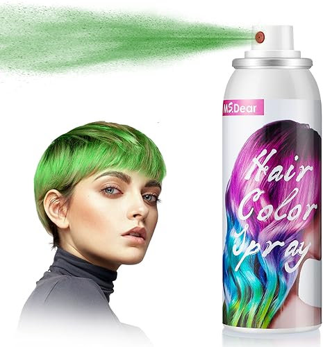 Grün Haarfarbspray, Temporäres Gefärbtes Haarspray, Auswaschbares Einmal-Haarfarbspray Für Party Kostümfest Cosplay Halloween, Schnelle Färbung, Geeignet Für Kindern Und Erwachsenen-100ml
