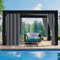 Ansobea Outdoor Vorhang 132x213cm(BxH), Blickdicht Wasserdicht Wetterfest Outdoorvorhänge mit Ösen, Sichtschutz & Sonnenschutz Outdoor Gardinen, für Balkon Garten Terrasse Pavillon(1 Stück,Grau)