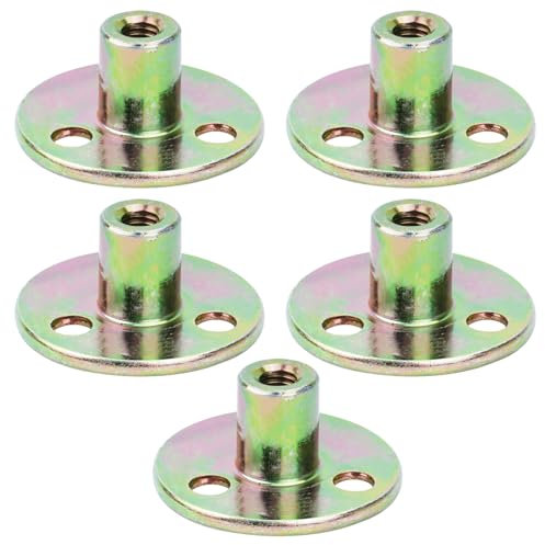 5 Piezas Tuerca de Brida, Tuerca en T, Tuerca de Fijación de Tres Agujeros de Galvanizado Tuercas, 3 Agujeros Tuercas con reborde para Fijar Muebles de Conexión (M6)