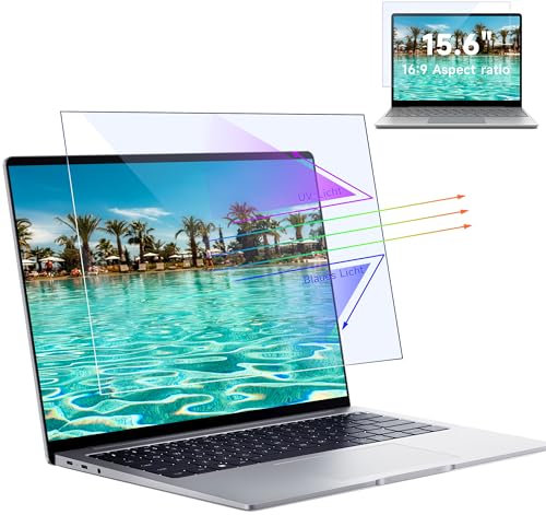 2 Pack Blaulichtfilter Displayschutzfolie 15,6 Zoll 16:9, Blendschutzfolie Augenschutz Schutzfolie, Hochauflösender Screen Bildschirm für Hp/Dell/Acer/Lenovo/ThinkPad/Asus