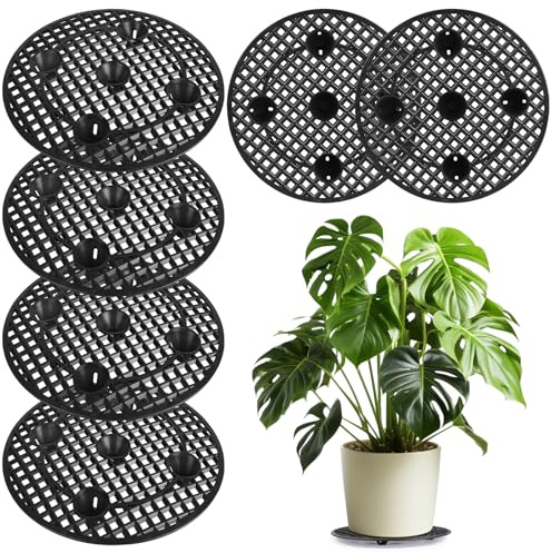 lalago 6 st. 30 cm krukväxtställ, rund blomkruka underlägg av plast, växtunderlägg dränering nätdyna, planteringsstativ för inomhus- och utomhusbruk bonsai skål trädgård planteringskruka