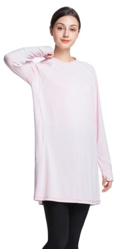 Modest Long Sleeve Shirts for Women Quick Dry Athletic Top Yoga Running Workout Tees for Muslim Women