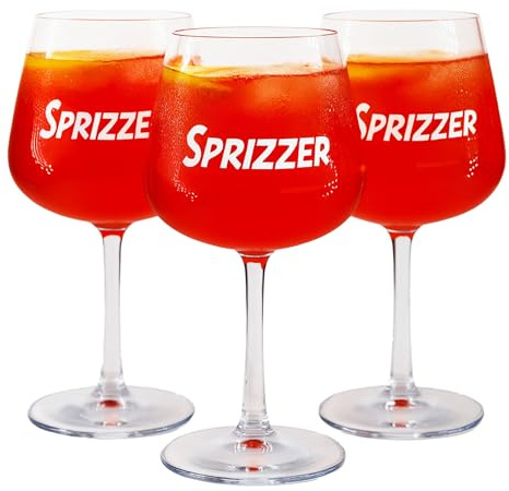 Sprizzer - Set Bicchieri Spritz x6, Bicchieri Plastica Rigida Lavabili, per Sprizzer Machine per lo Spritz, per Aperitivo, Infrangibili ed Eleganti, in Tritan, 10x10x17 cm, Made in Italy