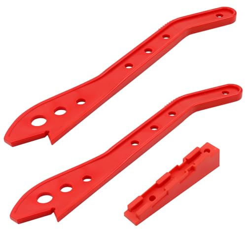 MISIQIMA 2 unidades de bastones deslizantes para sierra circular de mesa, empuje rojo con base, accesorios para sierra circular de mesa, fácil de usar, protege los dedos, para empujar la madera al