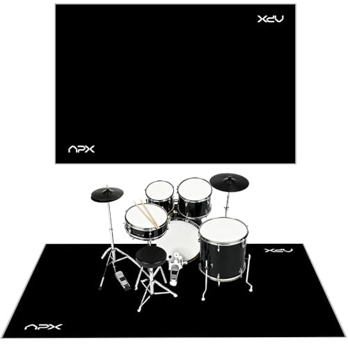 Drumming Drum Mat, 4x6ft Drum Rug Non Slip Soundproof, Indoor & Outdoor Drum Carpets for Drummers, Electronic Drums Set Practice Music Rug for Kids,Floor Protection Record Pad for Anti Slip, APX