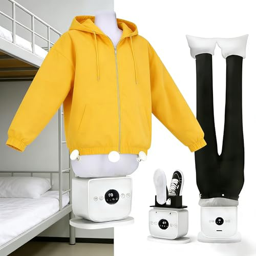 Dfdieratve Manichino Stira e Asciuga Automatico Intelligente | Macchina da Stiro per Camicie e Pantaloni, 8 Minuti Rapido, 360° Asciugatura, Touchscreen, Vapore Regolabile, Adatto alle Scarpe