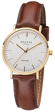 REGENT Damen Analog Quarz Uhr mit Leder Armband 12100671