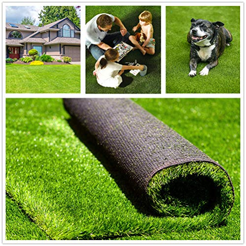 Fas Home Alfombra de césped artificial de 2 x 3 pies, pelo de 1.38 pulgadas de altura, césped sintético realista, para interiores y exteriores, para jardín, patio, balcón