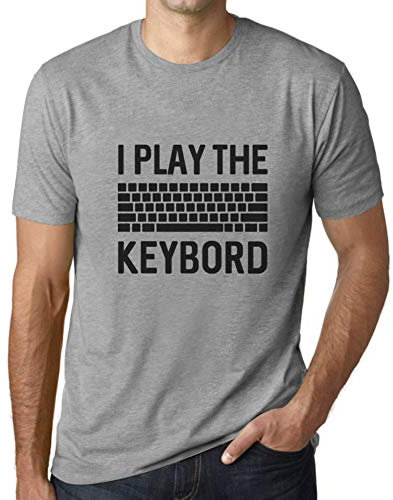 Camiseta Estampada para Hombre Idea De Teclado Gamer para Deportes Electrónicos – Gamer Keyboard Esports Idea – T-Shirt Vintage Manga Corta Regalo Original Cumpleaños Diseño Gráfico Moda Gris mezcl