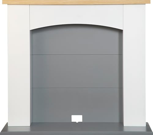 Adam Huxley Electric Stove Fireplace in Pure White & Grey, 39 Inch