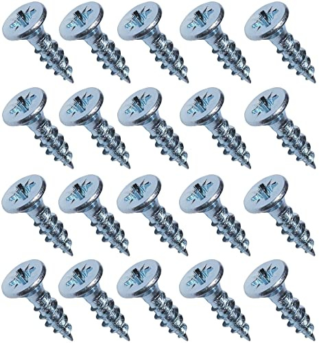 AERZETIX - C44782 - Set om 20 - Träskruv - Ø3x12mm - galvaniserat stål - metall - fräshuvud - korsformigt fotavtryck Pozidriv - silverfärg
