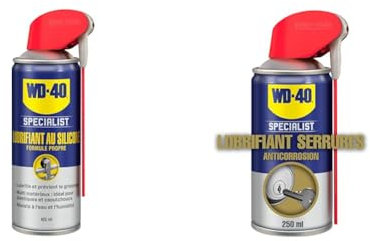 WD-40 Specialist • Lubrifiant Au Silicone • Spray Double Position • Formule Propre & Lubrifiant Serrures • Spray Double Position • Anticorrosion