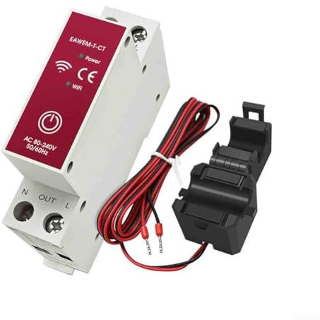 YUANGANG Compteur d'énergie, compteur d'énergie intelligent WiFi, moniteur de consommation d'électricité avec pince de transformateur de courant, surveillance à distance