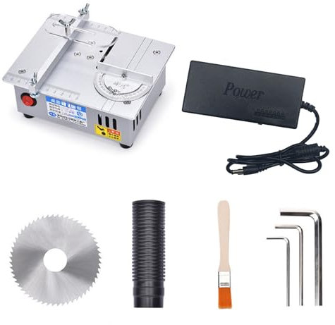 HPGJLEE Precision Mini Electric Table Saw,DIY Hobbyist Handmade Woodworking Bench Cutting Machine Cutting Depth Adjustable Multifunctional Small Electric Saw