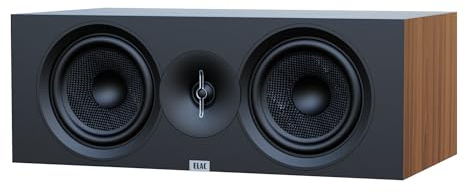 ELAC Debut 3.0 DC63-WN Center Channel Speaker, Walnut - 1β Aluminum Dome Tweeter & Dual 6.5β Aramid Fiber Woofers - 2-Way Bass Reflex - 50Hz to 38KHz Response