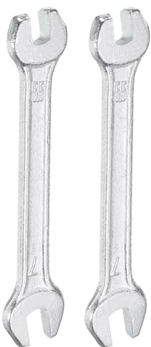 QUARKZMAN 2pcs Chiave A Doppia Estremità Aperta 5.5mm x 7mm Metrica Angolo Offset 15 Gradi Chiave A Testa Piatta Piccola Chiave Aperta Zincata Per Riparazione Auto Montaggio Mobili