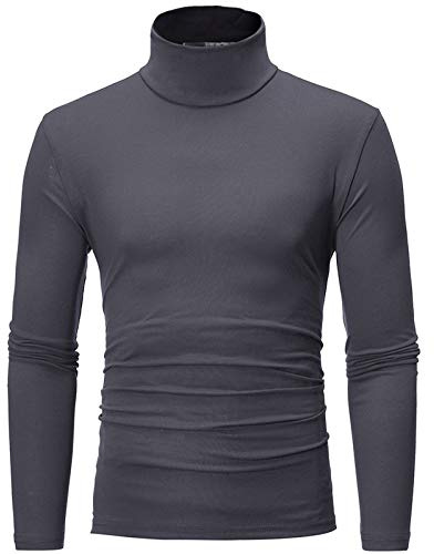 sous Pull Homme T-Shirt Thermique Manches Longues Haut Thermique Hiver Pull Chaud Maillot De Corps sous-Vêtement Détente Chemise À Col Roulé Top Sport Sweat M-3Xl