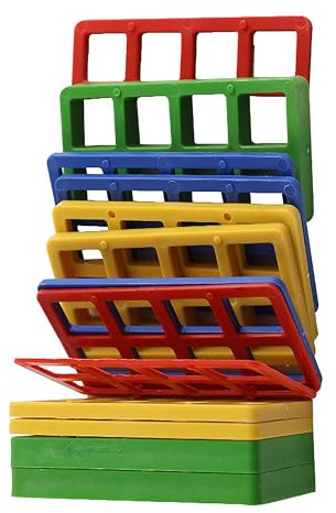 Relaxdays Spacer Set, 120 pcs, Plastic, 4 Sizes (1.5–10 mm), Window Glazing Blocks, Shims, Assorted Colors, 5x10 cm