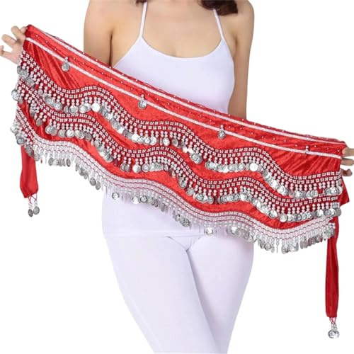 Cadena de cintura de lentejuelas para mujer, talla grande, para bufanda de cadera oriental y monedas de danza del vientre árabe, accesorios