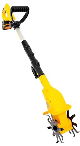 Mini motoazada con batería de 20 V (2,0 Ah), fresadora de jardín inalámbrica con profundidad de trabajo de 25 cm y motor de cobre, ancho de trabajo de 10 cm, azada para bancales y jardín