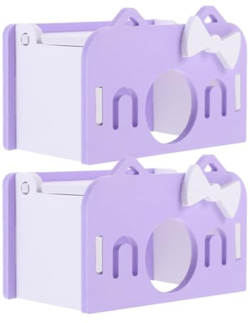 MAGICLULU Cachette pour Hamster en Plastique PVC 2pcs pour Repos Stress, Maison Adorable pour Cobayes et Petits Gerbilles en Cage