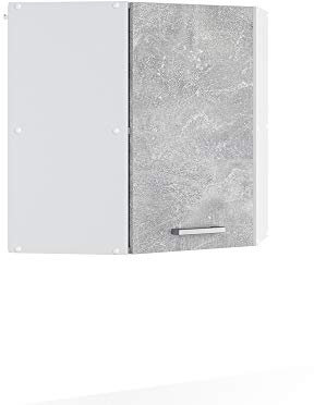 Vicco mobile angolare da cucina R-line, Calcestruzzo/Bianco, 57 cm