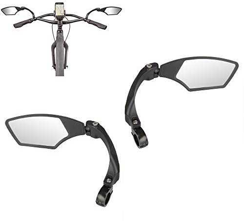 M-Wave Juego de espejos de bicicleta SPY Space Unisex para adultos, color negro