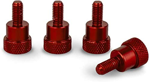 PrecisionGeek Tornillo Para Pulgar de Hombro de Aluminio Rojo M4 x 10mm L-20mm 4pz