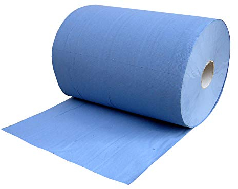 Putzpapier 3-lagig blau 1.000 Blatt (36 x 33 cm) saugstark reißfest, Reinigungstücher Papierrolle Putztuch Wischtücher