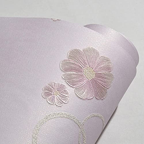 Kitchen Wall Protector, 3D dreidimensionale Blume Garten Garten Selbstklebende Vliestapete Wohnzimmer Schlafzimmer Tapete Rosa Prinzessin Mädchen Zimmer-lila_53cm × 3m für Badzimmer Küche Wasserdicht