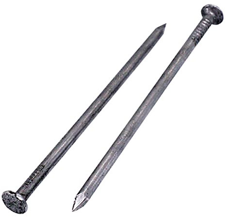 (400 unidades) - Clavos de acero de 2,0 x 50 mm, cabeza redonda plana, multiusos, clavos de alambre brillante común, carpintería (400, 2 x 50 mm)